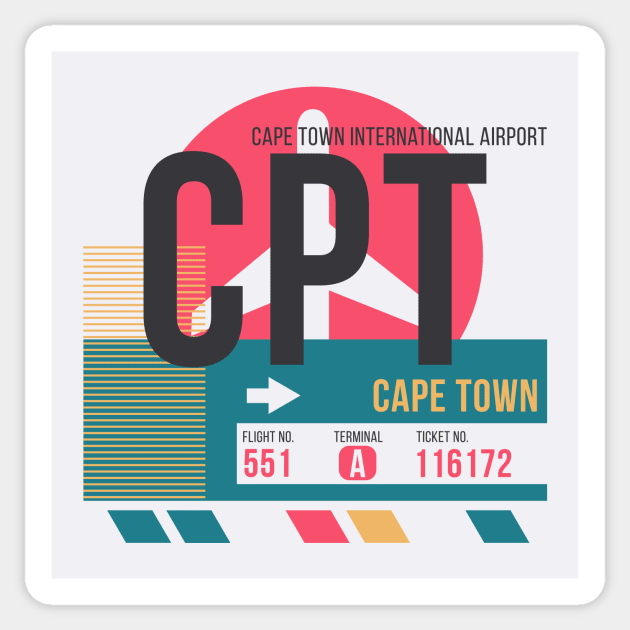 Cape Town (CPT) Airport Code Baggage Tag Sticker by SLAG_Creative